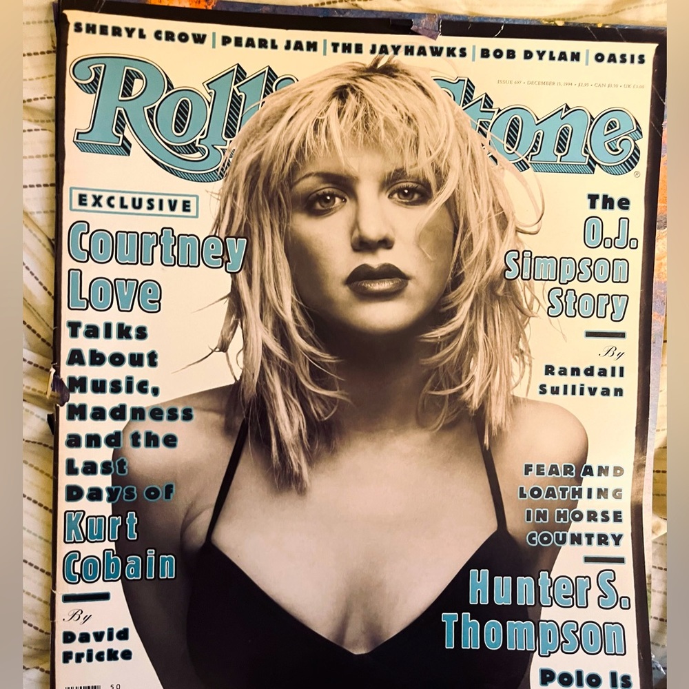 Vintage iconic Rolling Stone magazine, December 1994. Courtney Love